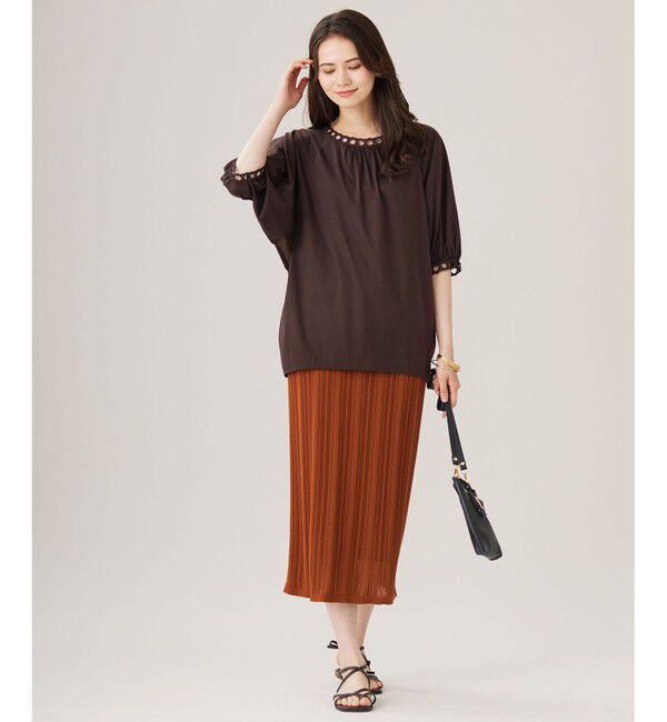 自由区「【洗える】コード刺繍 カットソー」|Tシャツ・カットソー|