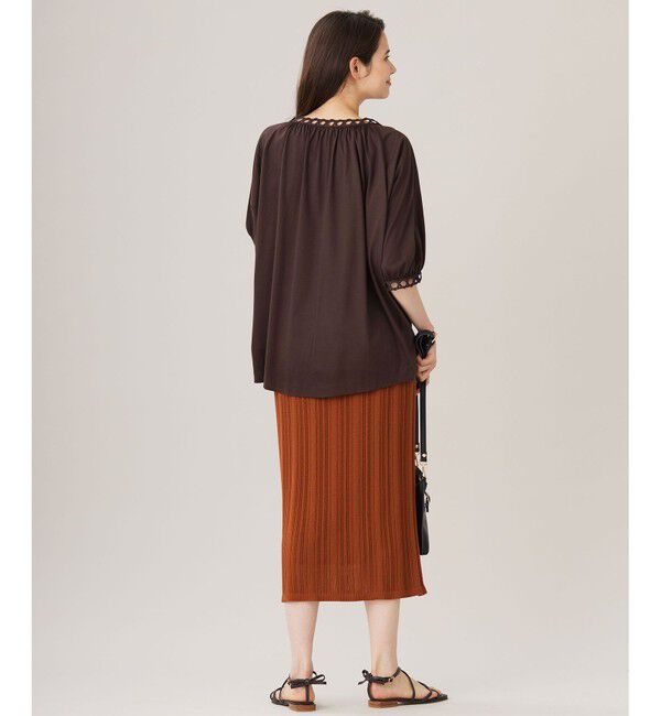 自由区「【洗える】コード刺繍 カットソー」|Tシャツ・カットソー|