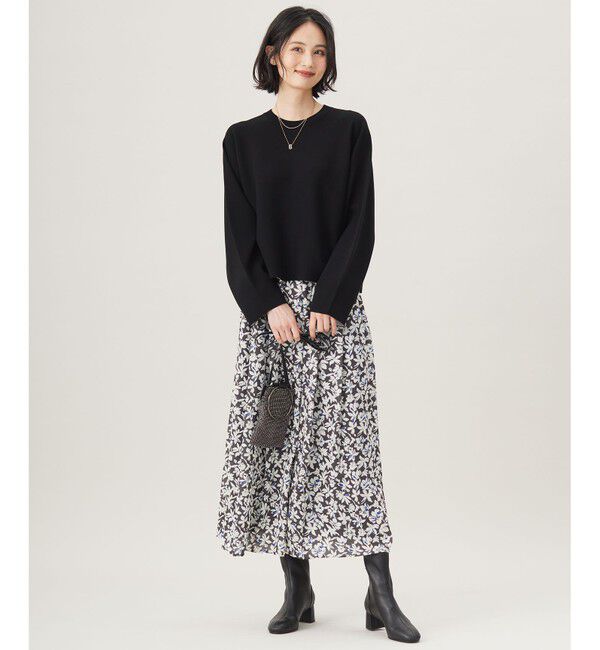 自由区「【セットアップ対応・洗える】レーヨンストレッチプルオーバー ニット」|ニット・セーター|