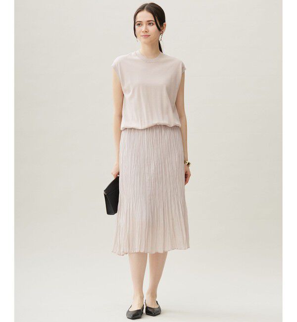 自由区「ジョーゼットプリーツコンビ ワンピース」|ワンピース|