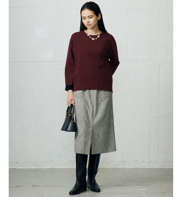 自由区「【カタログ掲載】レーヨンストレッチベーシックシルエット ニット」|ニット・セーター|