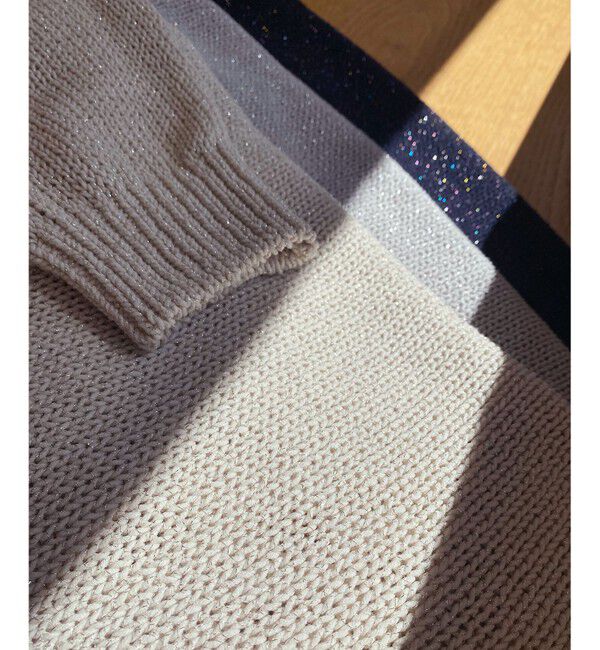 23区「【洗える】ルレックスバルキー ラメニット」|ニット・セーター|