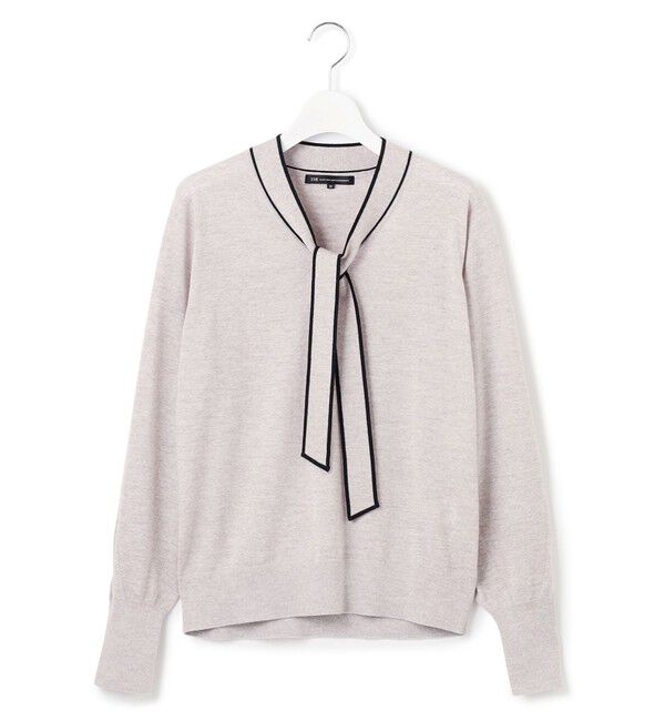 23区「【洗える】ウーステッドウール ボウタイ ニット」|ニット・セーター|