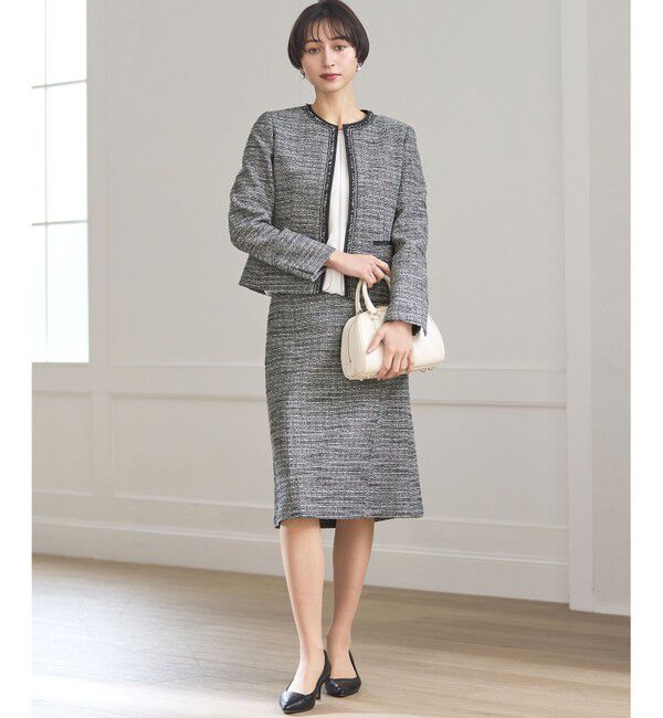 23区「【セットアップ対応】ライトシャインツイード ノーカラージャケット」|ノーカラージャケット|