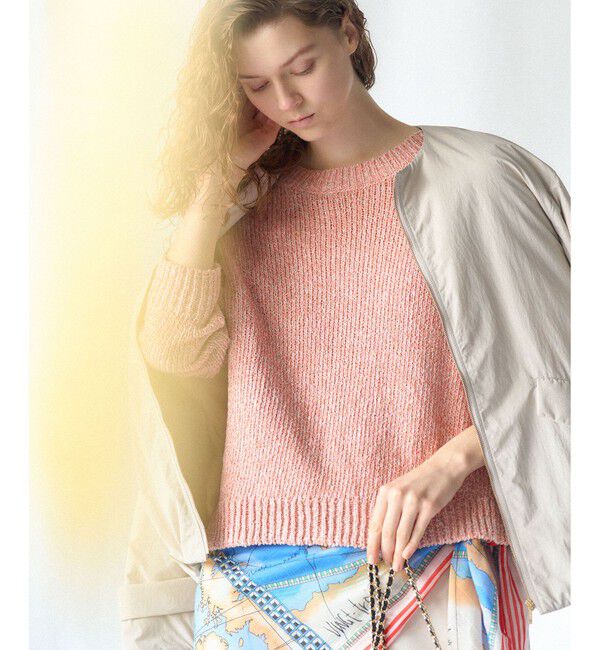 23区「コットンコードミックス クロップド ニット」|ニット・セーター|