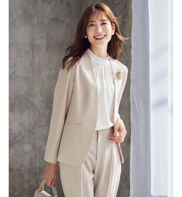 ANY SIS「【洗える】セレモニーダブルクロス カラーレス ジャケット」|ノーカラージャケット|ﾗｲﾄﾍﾞｰ