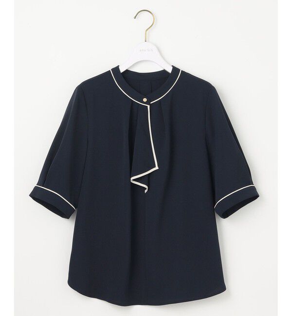 ANY SIS「【洗える】バイカラーラッフルボウ ブラウス」|シャツ・ブラウス|