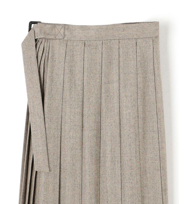 BEIGE,「NATION / ウールヘリンボーンラッププリーツスカート」|スカート|