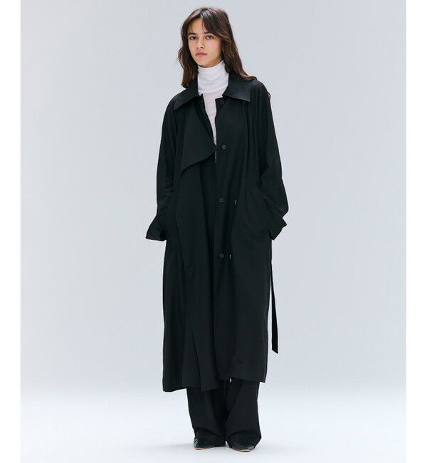 BEIGE,「COBURN / シルク混ロングステンカラーコート」|ステンカラーコート|