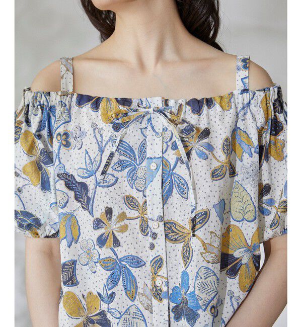 GRACE CONTINENTAL「バティックプリントオフショルトップ」|Tシャツ・カットソー|