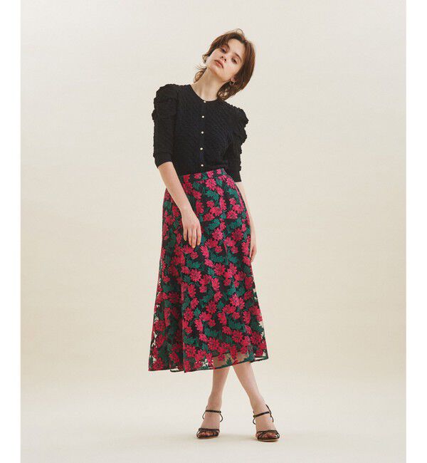 GRACE CONTINENTAL「フクレジャガードニットカーディガン」|カーディガン|