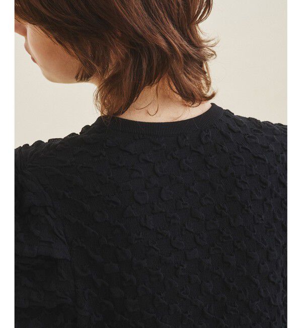 GRACE CONTINENTAL「フクレジャガードニットカーディガン」|カーディガン|