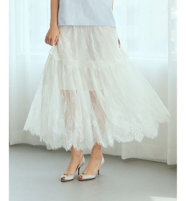 Grace Class「レース切替ティアードスカート」|スカート|