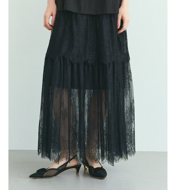 Grace Class「レース切替ティアードスカート」|スカート|