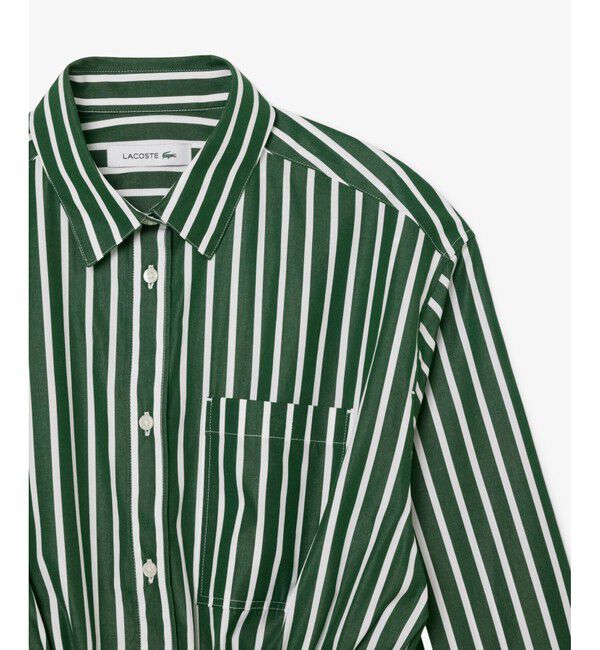 LACOSTE「ストライプシャツドレス / ワンピース」|ワンピース|