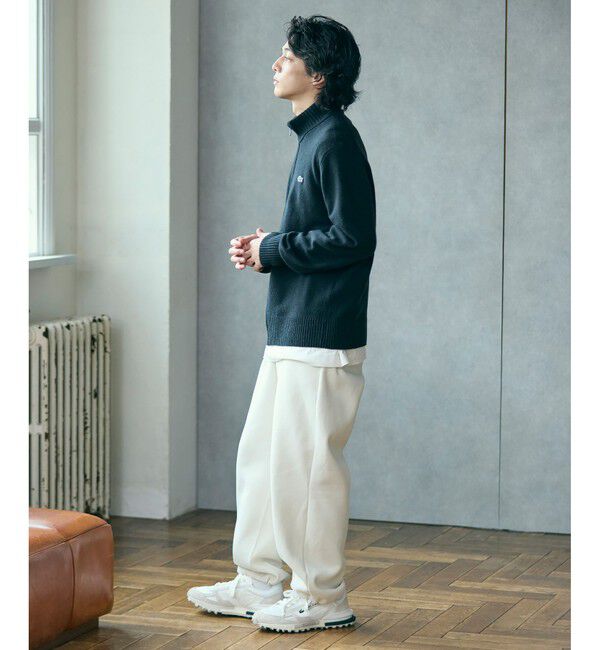 LACOSTE「ハイネックフルジップ ウールニットセーター / ドライバーズニット」|ニット・セーター|