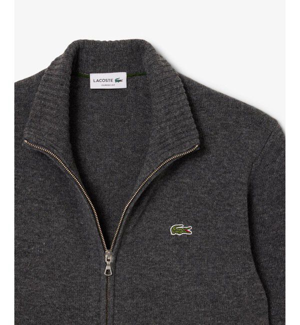 LACOSTE「ハイネックフルジップ ウールニットセーター / ドライバーズニット」|ニット・セーター|