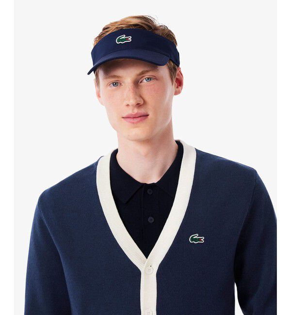 LACOSTE「ウールブレンドジャージニットカーディガン」|カーディガン|