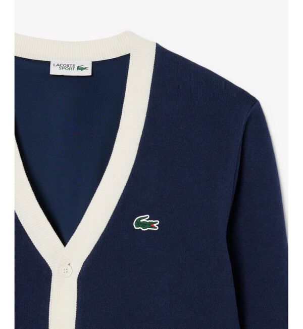LACOSTE「ウールブレンドジャージニットカーディガン」|カーディガン|
