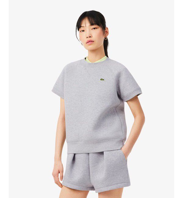 LACOSTE「ダブルフェイス半袖スウェット」|ニット・セーター|グレー