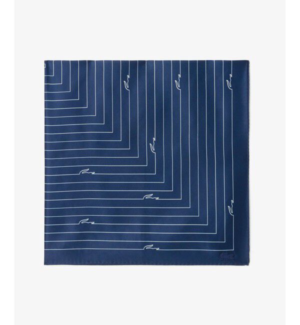 LACOSTE「ワニロゴラインスクエアサテンスカーフ」|バンダナ・スカーフ|