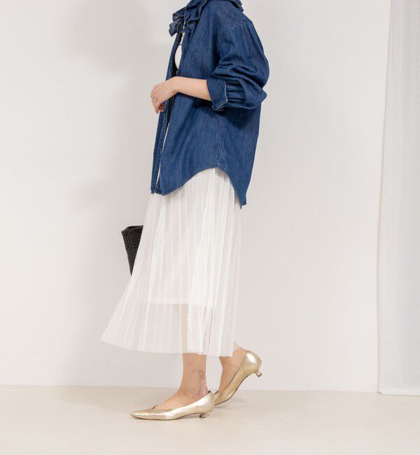 Rie Miller「ウォッシャブルラッセルチュールプリーツスカート」|スカート|