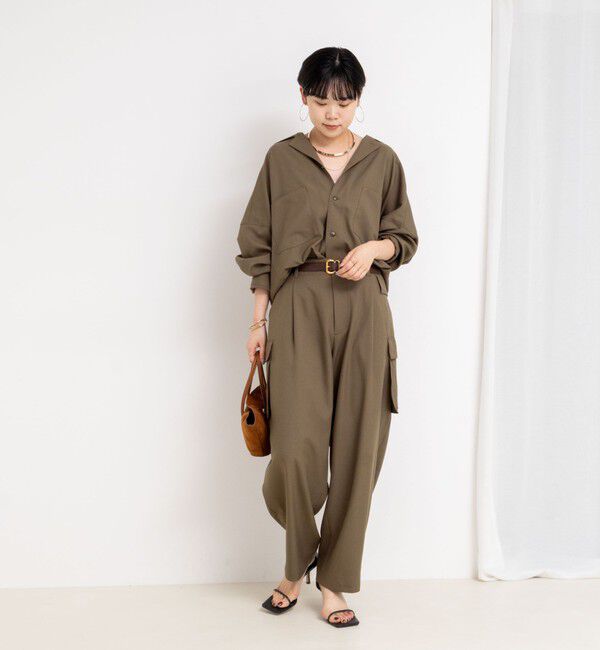 Rie Miller「《セットアップ対応》ウォッシャブルソフトカーゴパンツ」|カーゴ|