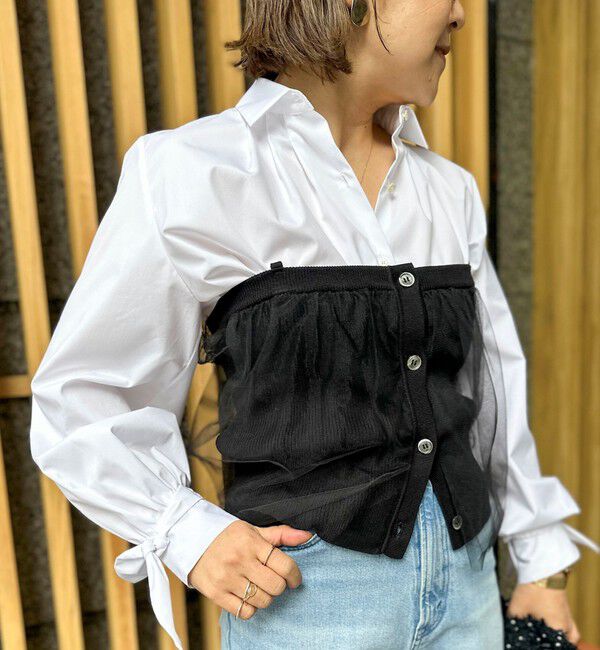 NOLLEY'S「《手洗い可能》チュールリブビスチェ」|キャミソール|