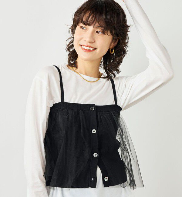 NOLLEY'S「《手洗い可能》チュールリブビスチェ」|キャミソール|