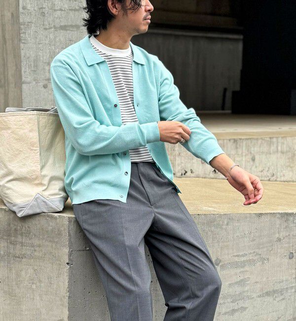 NOLLEY'S goodman「《SERIYA Cotton》吸湿カノコ襟付きカーディガン 26SS」|カーディガン|