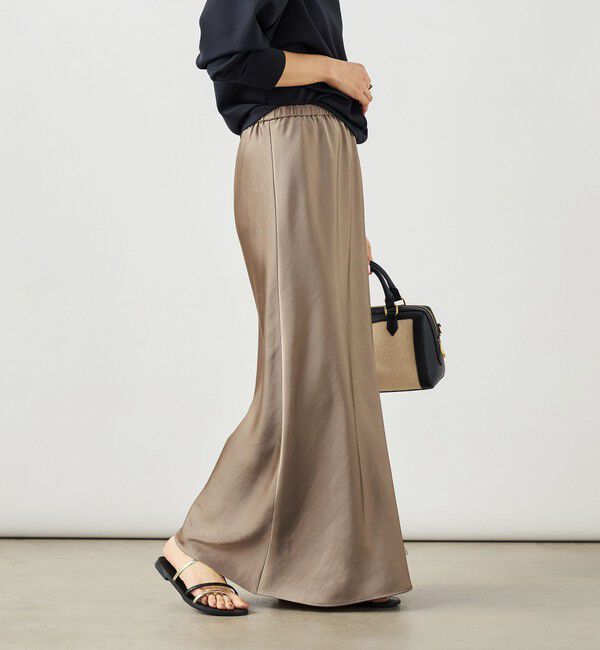 NOLLEY'S sophi「ウォッシャブルダブルサテンナロースカート」|フレア|