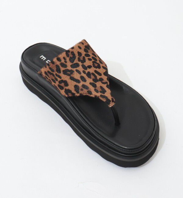 NOLLEY'S「【MOHI/ モヒ】レオパード厚底トングサンダル」|サンダル|