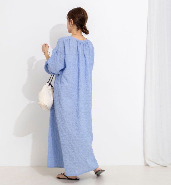 NOLLEY'S「ウォッシャブルシャーリングストライプ2WAYギャザーワンピース」|ワンピース|