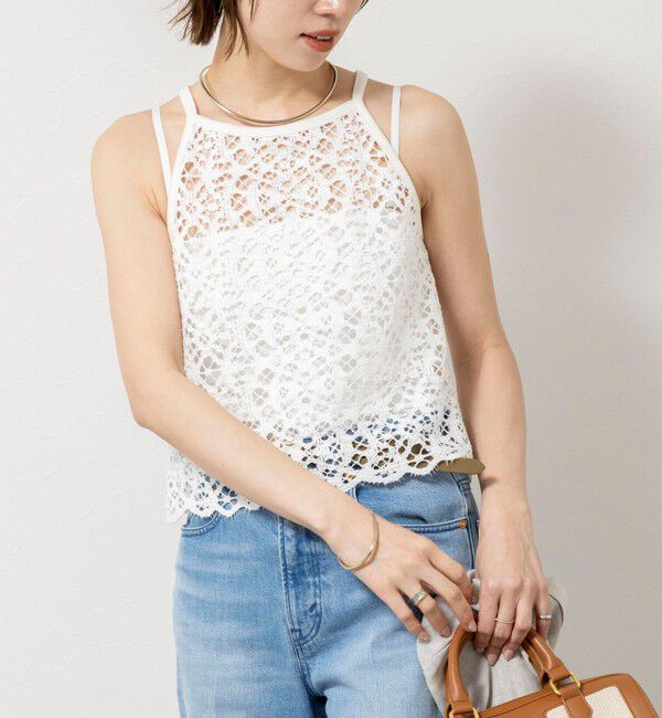 NOLLEY'S sophi「ウォッシャブルクロッシェレースアメスリタンクトップ」|シャツ・ブラウス|ホワイト