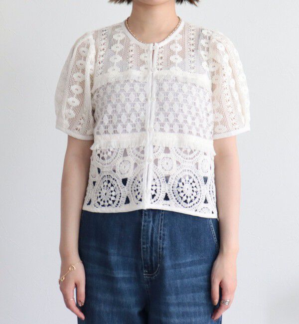 fredy emue「レース切替前開きブラウス」|シャツ・ブラウス|