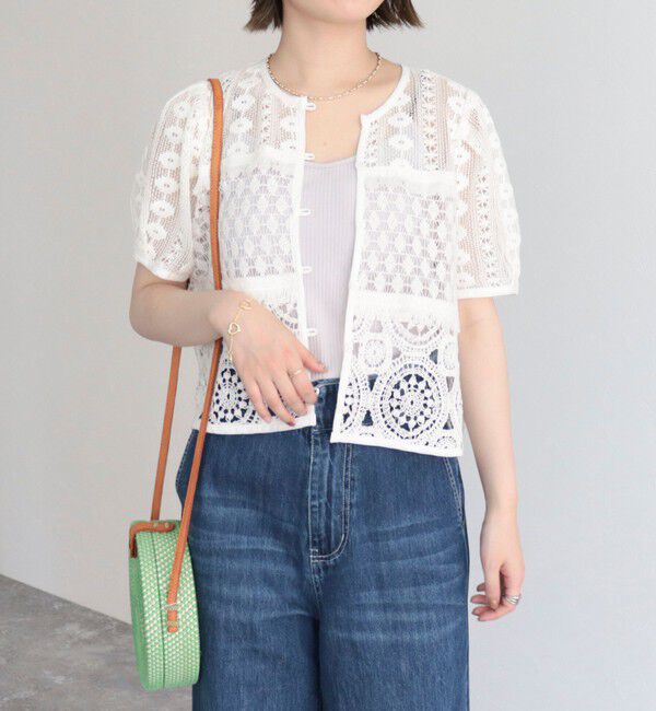 fredy emue「レース切替前開きブラウス」|シャツ・ブラウス|