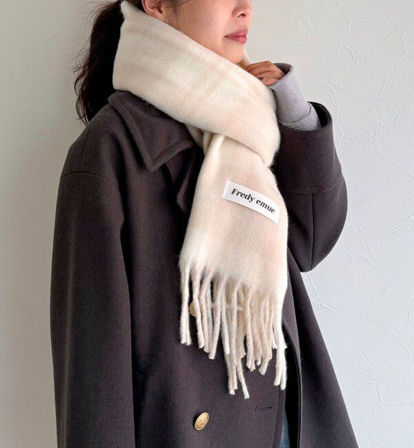 fredy emue「【秋冬の差し色に】ソフトタッチチェックマフラー 40」|マフラー|
