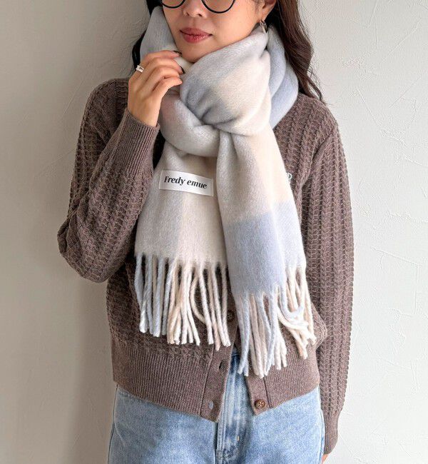 fredy emue「【秋冬の差し色に】ソフトタッチチェックマフラー 40」|マフラー|