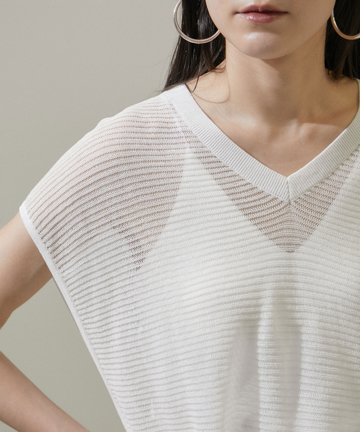 SALON adam et rope'「透かし編み2WAYメッシュプルオーバー【洗える】」|ニット・セーター|