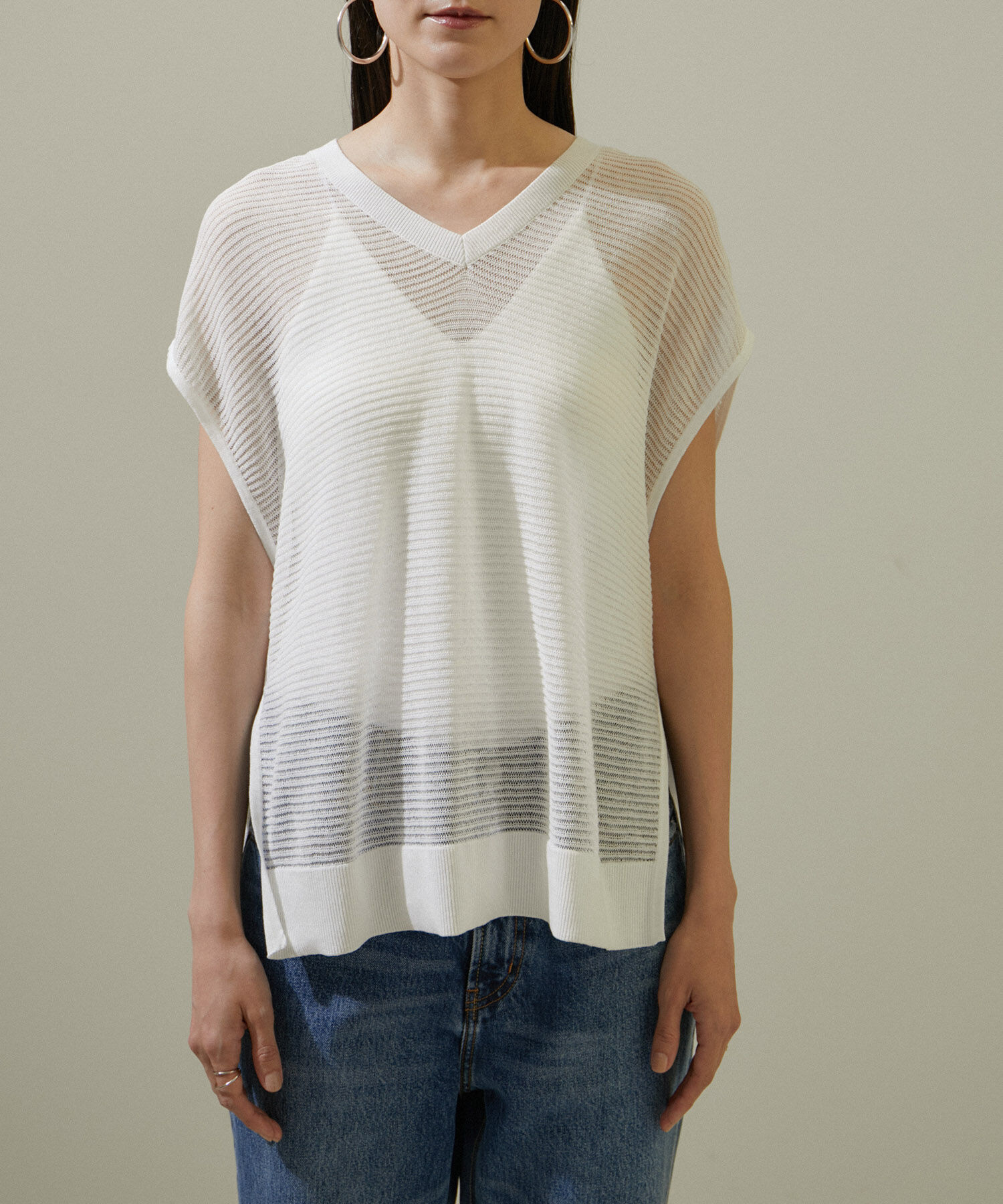 SALON adam et rope'「透かし編み2WAYメッシュプルオーバー【洗える】」|ニット・セーター|