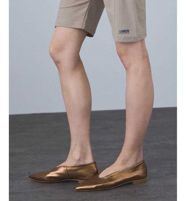 SALON adam et rope'「ソフトレザーフラットシューズ」|パンプス|メタリック