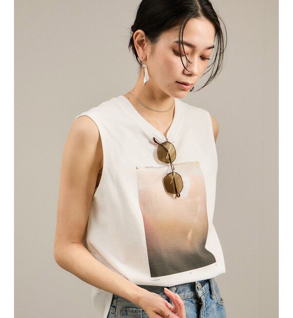 SALON adam et rope'「Yasuko Hirano / 平野泰子 ARTプリントノースリーブT」|タンクトップ|