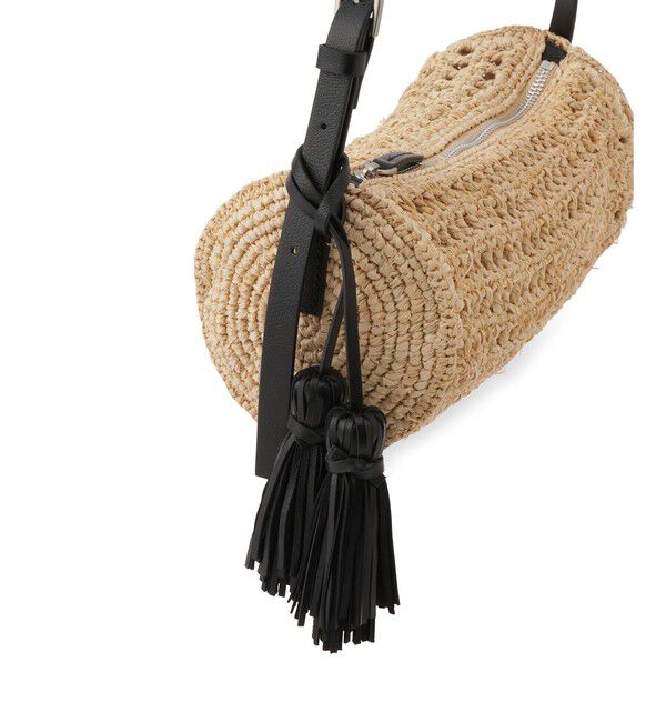 SALON adam et rope'「【W S（ドゥーブル）】レザーハンドルラフィアミニバッグ」|ハンドバッグ|