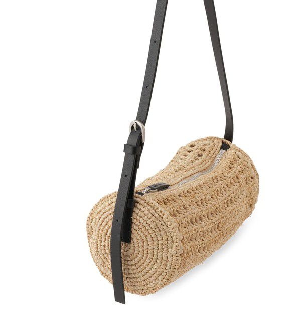 SALON adam et rope'「【W S（ドゥーブル）】レザーハンドルラフィアミニバッグ」|ハンドバッグ|