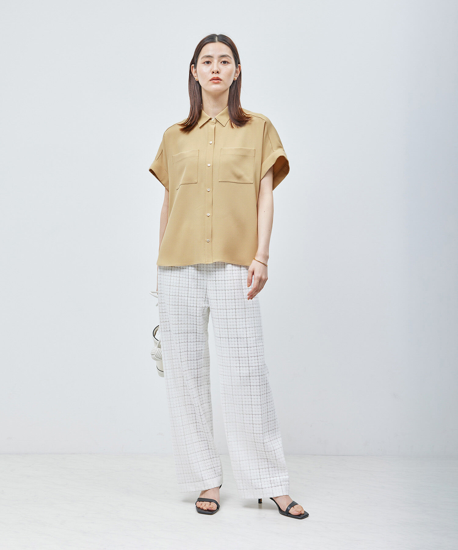 ROPE「【新色追加】トリアセバックサテンフラップシャツ/セットアップ対応【メディア掲載】」|シャツ・ブラウス|