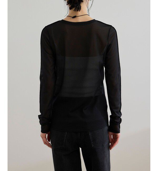 ROPE「【WEB・一部店舗限定】ストレッチシアー＆レースカットソー/洗える」|Tシャツ・カットソー|