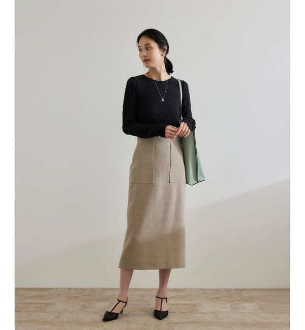 ROPE「【WEB・一部店舗限定】ストレッチシアー＆レースカットソー/洗える」|Tシャツ・カットソー|