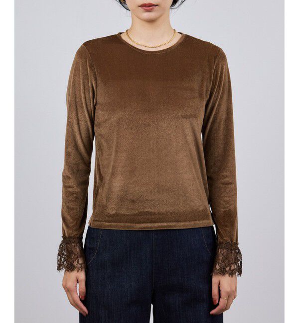 ROPE「レース袖シアーベロアカットソー/イージーケア」|Tシャツ・カットソー|