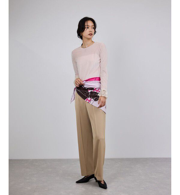 ROPE「レース袖シアーベロアカットソー/イージーケア」|Tシャツ・カットソー|