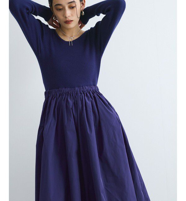 VIS「【前後2WAY】ニットドッキングワンピース【洗える】」|ワンピース|